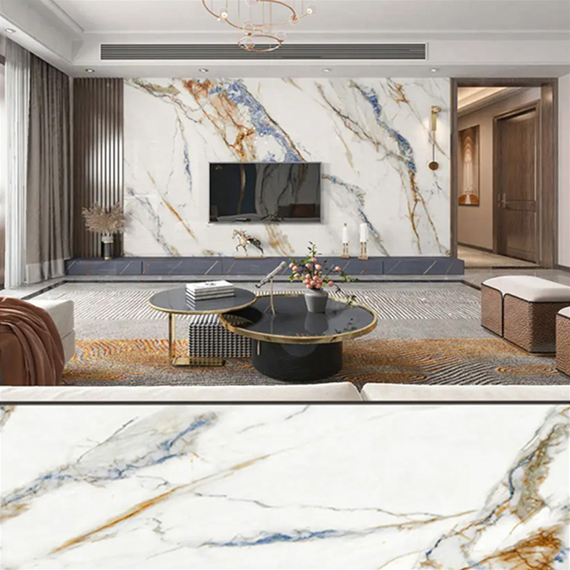 Lembaran Marmer PVC Dilapisi UV 1220×2800mm untuk Furnitur dan Kabinet Dekorasi Ringan dan Tahan Lama Panel Dinding Plastik Laminasi