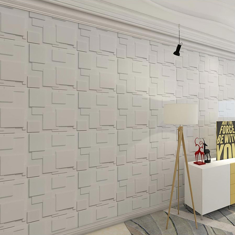 Panel Dinding 3d Pared Wallpaper Pelapis Dinding untuk Dekorasi Rumah Panel Dalam Ruangan De Pvc Vila Geometris Modern