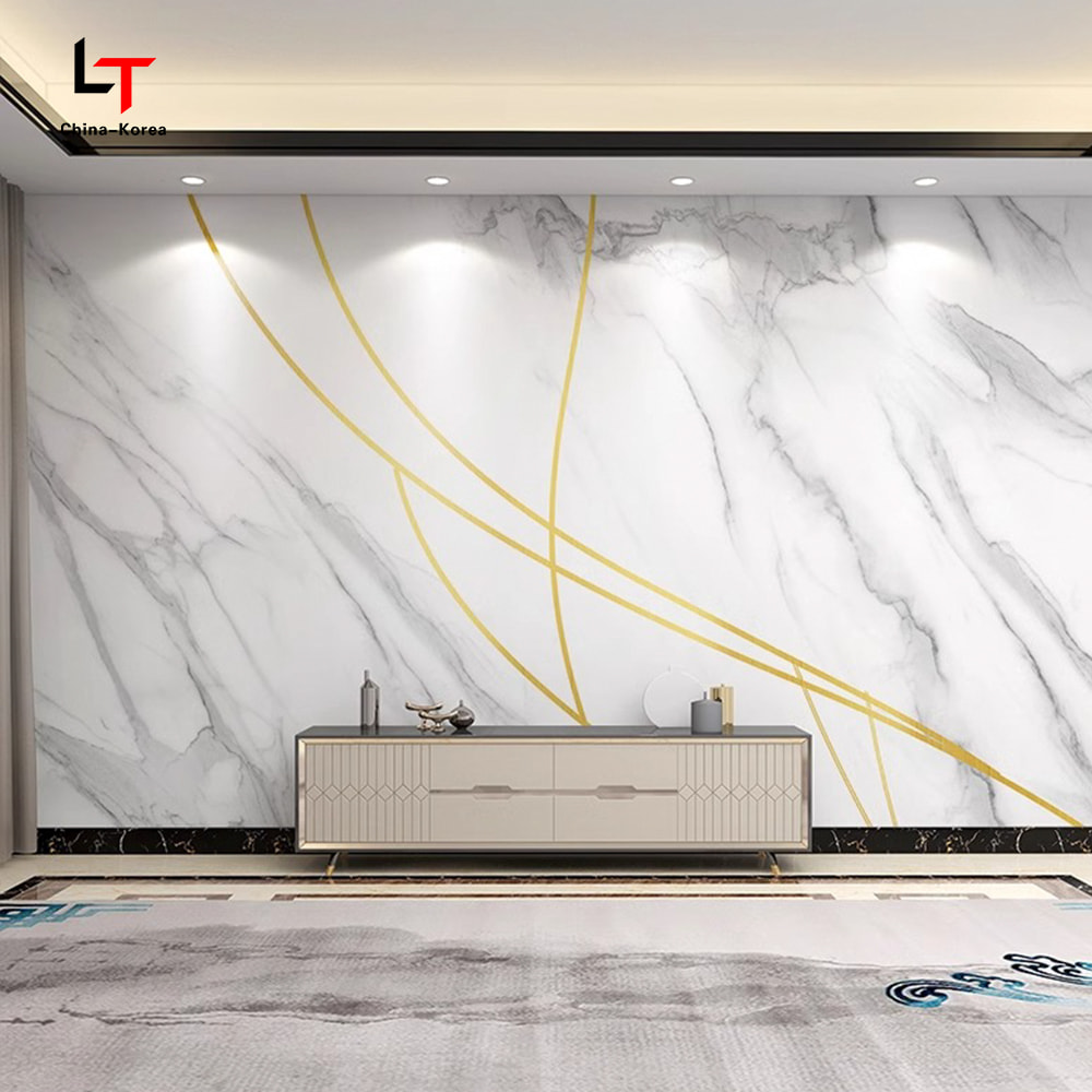 Panel Kristal Karbon PVC 1220 × 2440Mm Pelapis Dinding Dekoratif Tahan Air Tahan Api untuk Dalam Ruangan Luar Ruangan dengan Lapisan UV