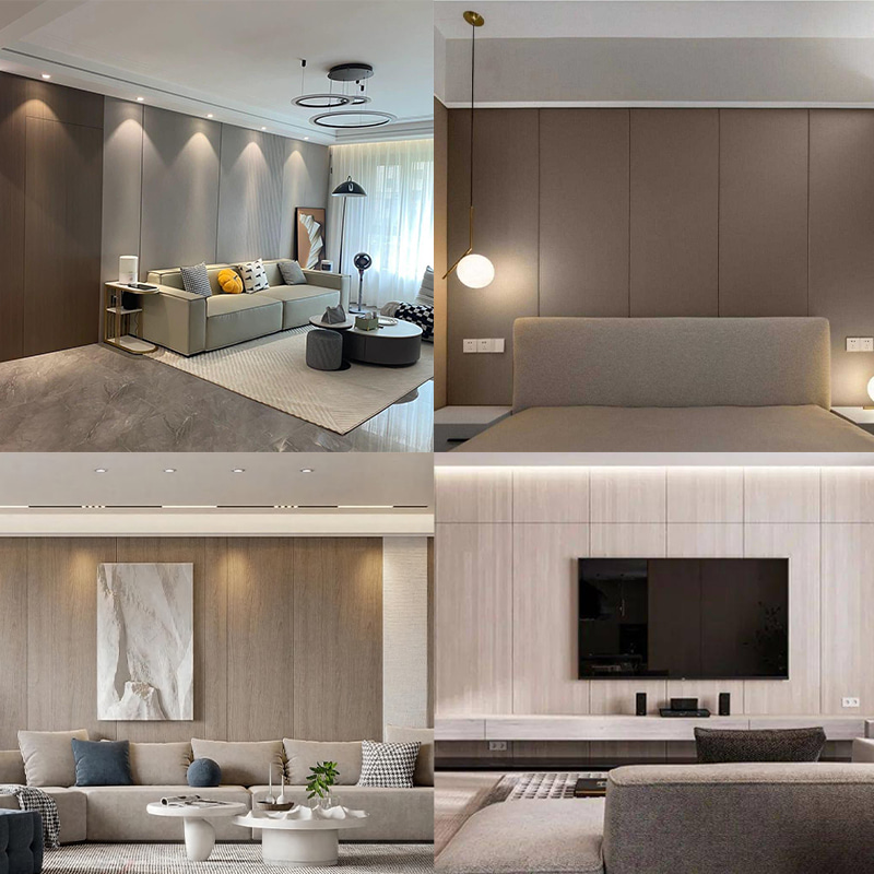 Panel dinding dekoratif butiran kayu PVC ramah lingkungan 1220×2440mm untuk pelapis dinding dalam ruangan tahan air tahan gores mudah dipasang