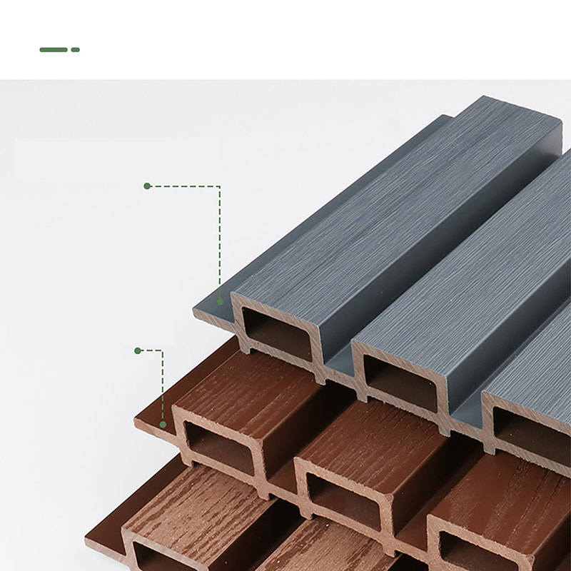 Panel Dinding Bergalur WPC PVC Tahan Air dengan Dinding Bilah Eksterior Kisi-kisi Anti Selip untuk Fasad Luar Ruangan dan Kamar Mandi