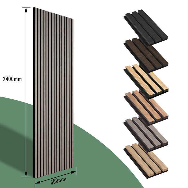 Dekorasi Dinding WPC Akupanel Desain 3D Panel Akustik Poliester Interior Panel Dinding Akustik Serpihan Isolasi Suara Kayu