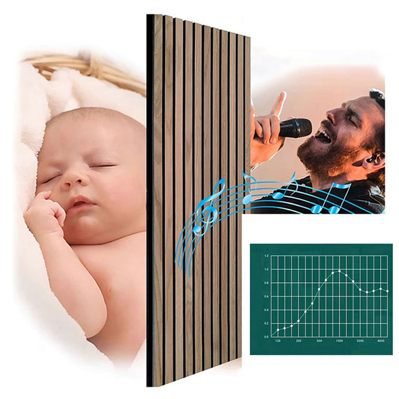 Panel Dinding Akustik WPC Interior Modern Desain Saling Dekoratif Kedap Suara Tahan Api Kelas Kisi Eksterior Penyerap Suara