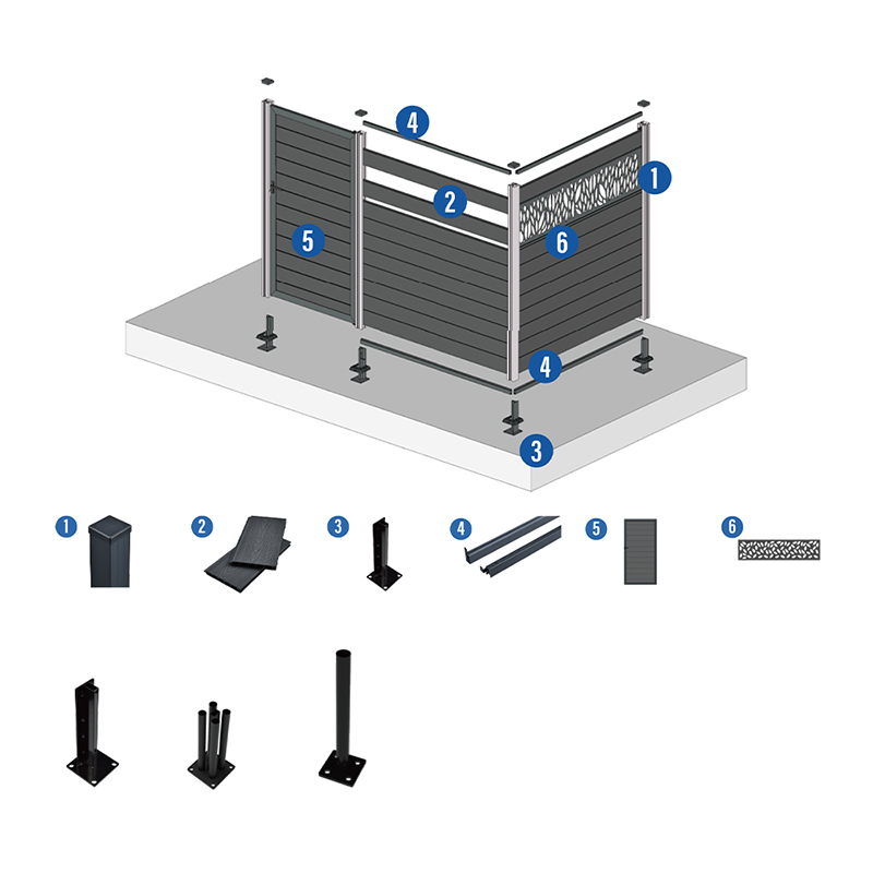 Pagar Wpc Komposit Plastik Kayu Panel Pagar Halaman Taman Rumah Lebih Baik Daripada Pagar Pvc Vinil Tahan Air Papan Privasi Luar Ruangan Hdpe