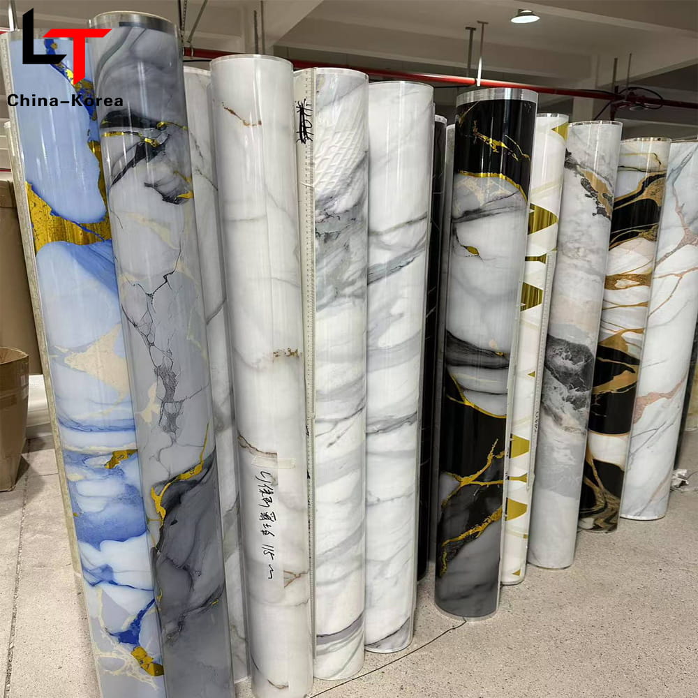 Film Transfer Panas Laminasi Cetak 3D 5D Film Dekorasi Furnitur PVC Foil Tekan Vakum untuk Panel Dinding Pintu Papan UV WPC