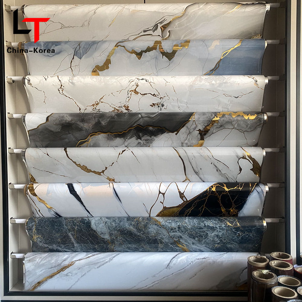 Film Transfer Panas Laminasi Cetak 3D 5D Film Dekorasi Furnitur PVC Foil Tekan Vakum untuk Panel Dinding Pintu Papan UV WPC