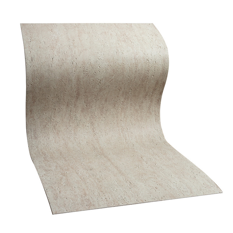 Veneer Ubin Tahan Api Interior Tiruan Pelapis Dinding Lembut Dapat Ditekuk Panel Dinding Batu Lunak Fleksibel Buatan Travertine