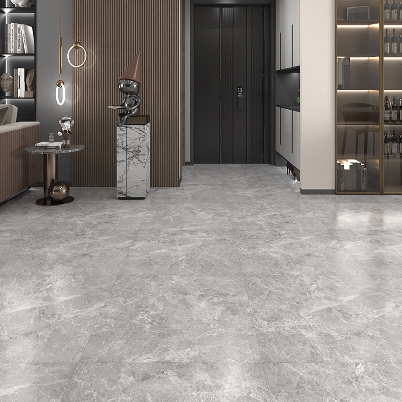 Marmer Putih dan Hitam Butir Kayu Inti Kaku Interlock Klik Kunci Lantai Papan Vinil Piso PVC Interior Klik Lantai Piso SPC