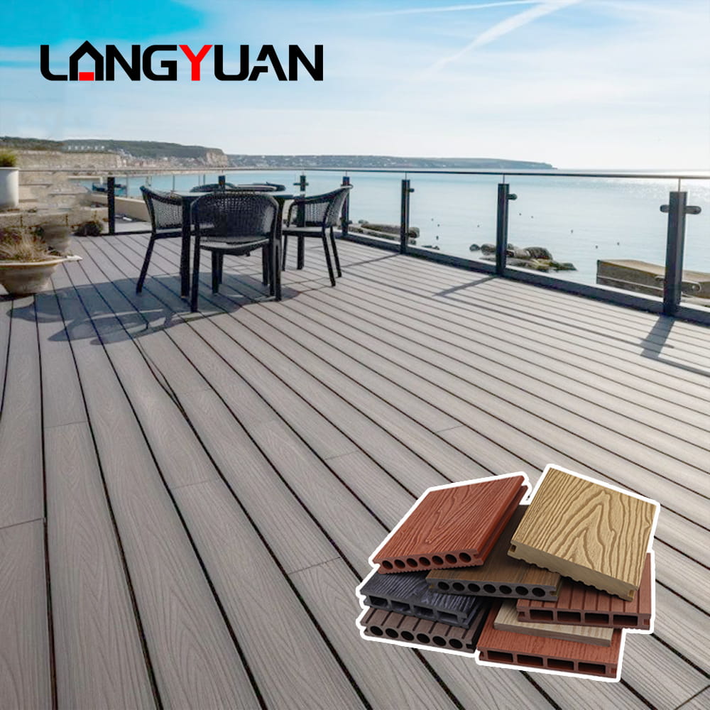 Jepret Lantai DIY Luar Ruangan Tahan Air Wpc Teras Komposit Direkayasa Lantai Papan Ubin Decking Saling Bertautan